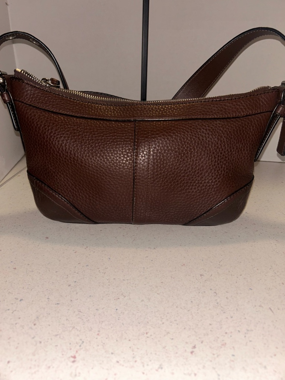 Classic Coach Brown SoHo Pebbled Leather Shoulder Bag - Picture 2 of 14